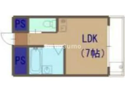 サンビレッジ塩屋(ワンルーム/3階)の間取り写真