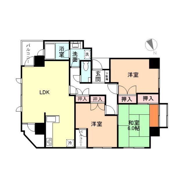 プチメゾン(3LDK/4階)の間取り写真