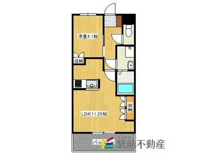 ルーラル石原(1LDK/1階)の間取り写真