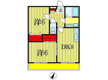 パナタウン白旗 I(2DK/1階)の間取り写真