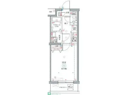 クレヴィスタ立石II(1K/3階)の間取り写真
