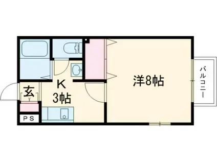 サンプレリュードIII(1K/2階)の間取り写真