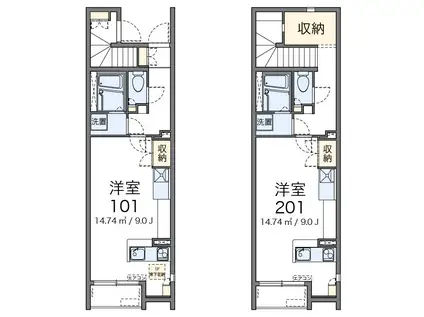 レオネクストポムールII(ワンルーム/1階)の間取り写真