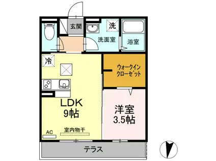 メゾン・ド・キャトルV(1LDK/1階)の間取り写真
