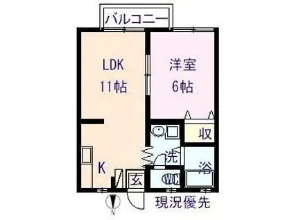 サンメゾンBOUJI(1LDK/2階)の間取り写真