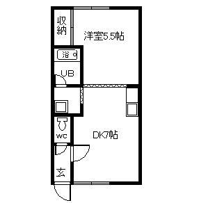 ロピア146(1DK/1階)の間取り写真