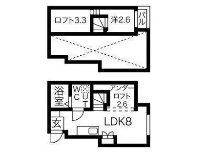 MAISON BLANCHE (1LDK/2階)の間取り写真