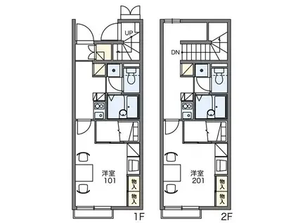 レオパレスセンターウエストI(1K/2階)の間取り写真