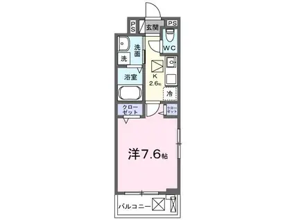 CARNABY(1K/1階)の間取り写真