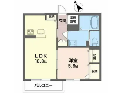 JR山田線 山岸駅 徒歩28分 3階建 築10年(1LDK/1階)の間取り写真