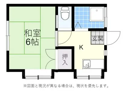 コーポマルナカ(1K/1階)の間取り写真