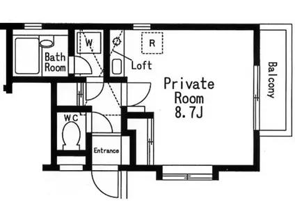 ヴィラルージュ清和(ワンルーム/3階)の間取り写真