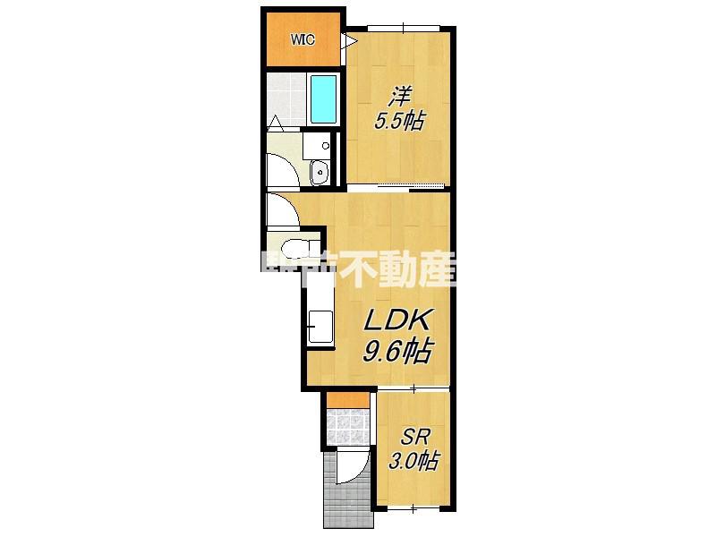 アーサー上峰(1LDK/1階)の間取り写真