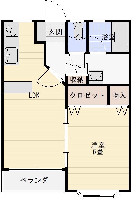 フィールドパーク(1LDK/1階)の間取り写真