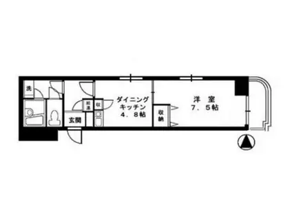 ダイアパレス高田弐番館(1DK/11階)の間取り写真
