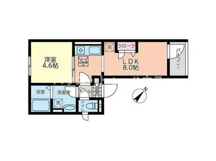 フェリース千石(1LDK/2階)の間取り写真