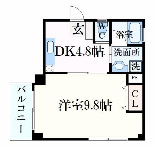 アビックス英賀保駅前(1DK/3階)の間取り写真