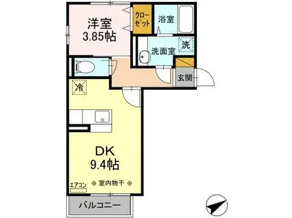 ラムサール/JOY NARASHINO(1LDK/2階)の間取り写真