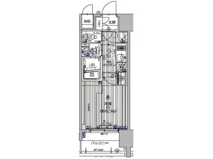 エスリード難波レジデンス(1K/9階)の間取り写真