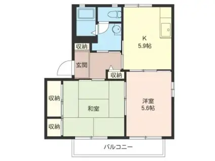 パインレジデンス(2K/2階)の間取り写真