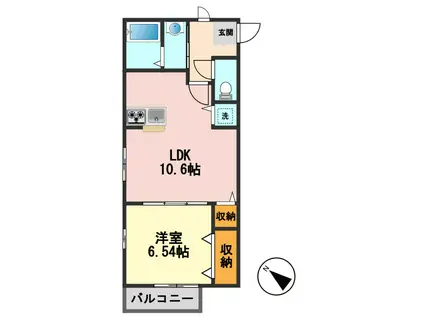 パインクレスト竹内II(1LDK/1階)の間取り写真