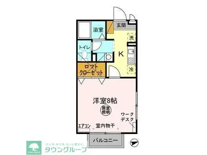 ヴィラ・デルニエ(1K/2階)の間取り写真