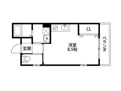 シャンテ-中宮III(ワンルーム/4階)の間取り写真