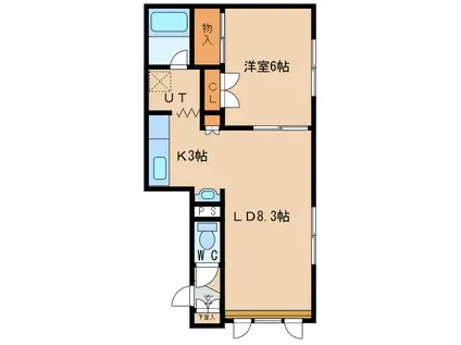 クリスタルハイツ(1LDK/1階)の間取り写真