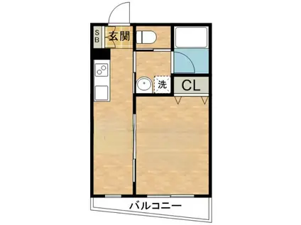 PARKSIDE RESIDENCE(1DK/2階)の間取り写真