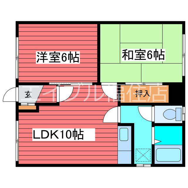 グレイス月寒(2LDK/1階)の間取り写真