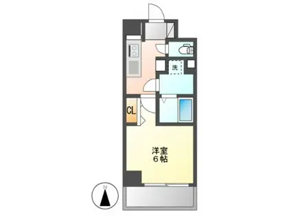 プルクラ今池(1K/6階)の間取り写真