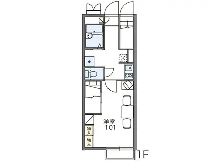 レオパレスニューウェルI(1K/1階)の間取り写真