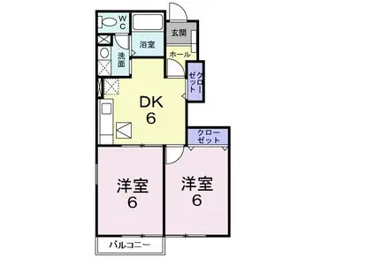 グランシャリオ・K(2DK/1階)の間取り写真