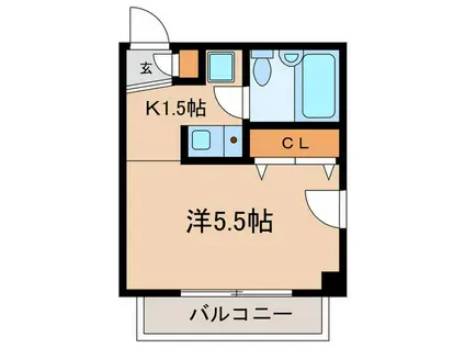 さくら自由ヶ丘マンション(1K/2階)の間取り写真