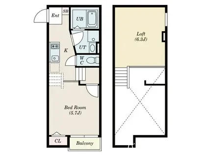 GRAZ名古屋駅北 (1K/2階)の間取り写真