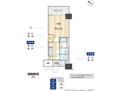 S-RESIDENCE神宮西駅前ASCENT(1K/10階)の間取り写真