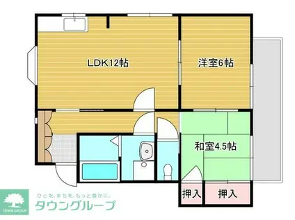 サンハイム新和(2LDK/2階)の間取り写真
