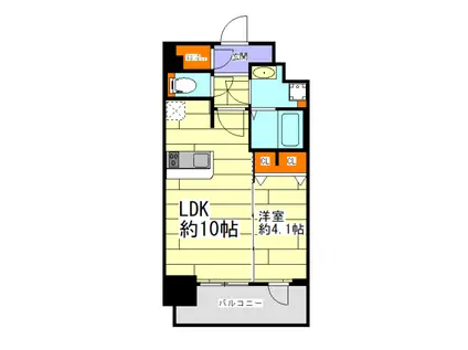 プレサンス新大阪イオリア(1LDK/7階)の間取り写真