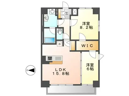 プラチナム(2LDK/9階)の間取り写真