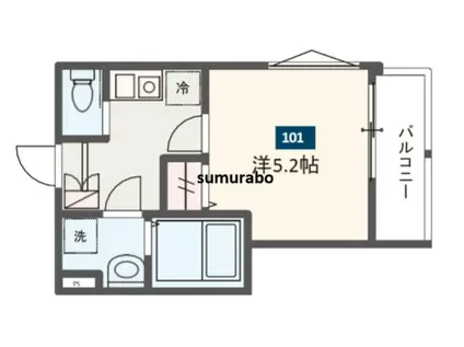 メルディア江戸川(1K/1階)の間取り写真