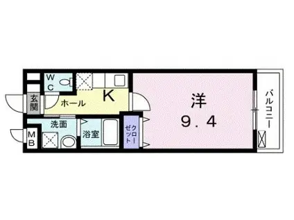 コリーヌ・デ・スリジェ(1K/2階)の間取り写真