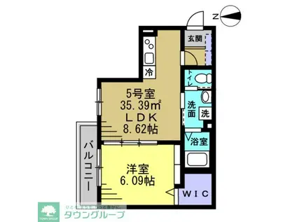 セミカ葛城 II(1LDK/3階)の間取り写真