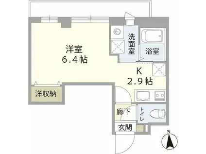 プレゾン(ワンルーム/5階)の間取り写真