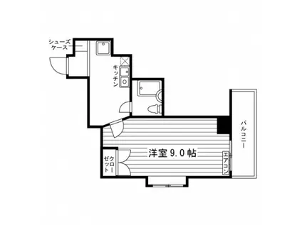 ヤングハイム松嶋(1K/4階)の間取り写真