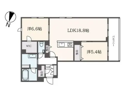 ホクレア分倍河原(2LDK/2階)の間取り写真