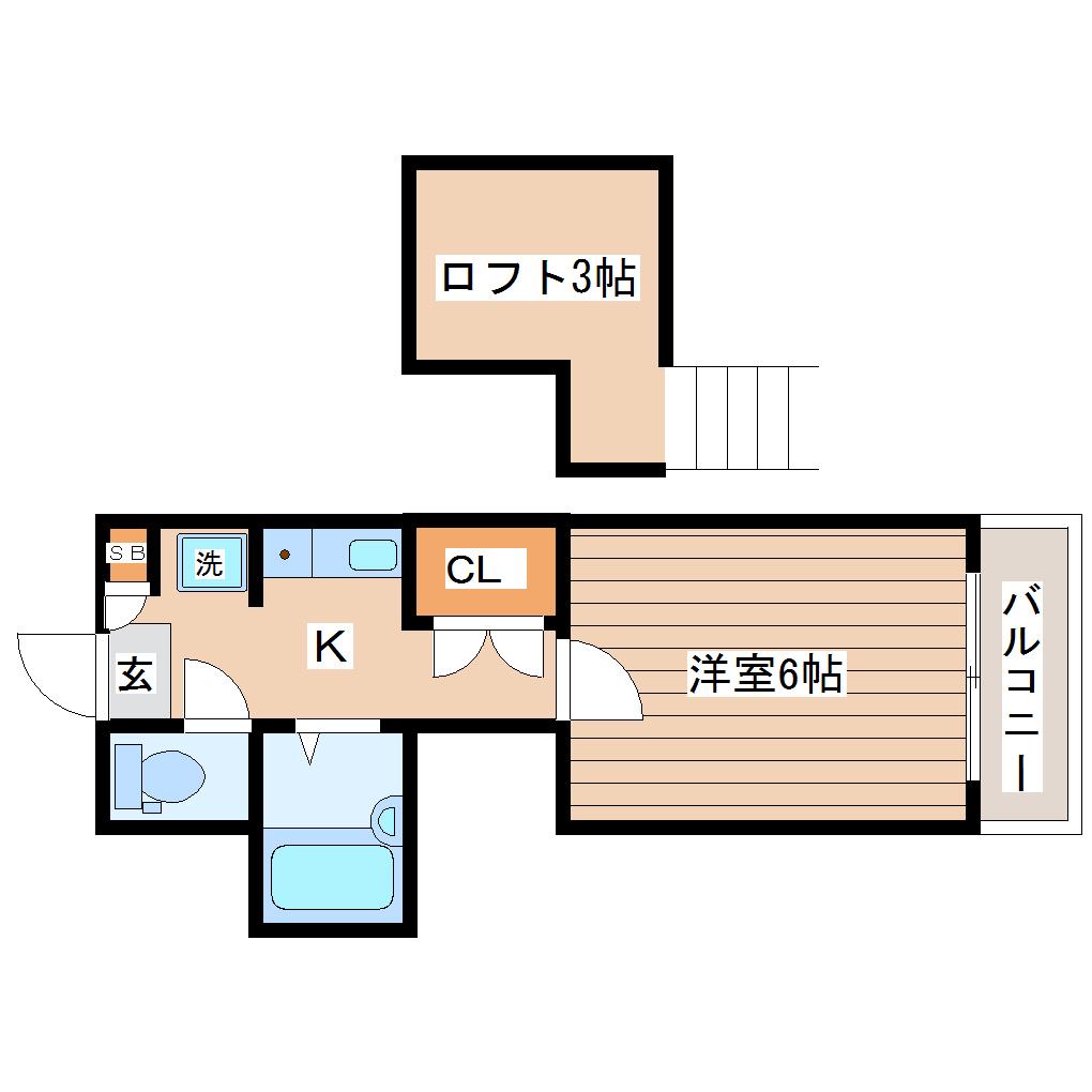 メゾン青山(1K/2階)の間取り写真