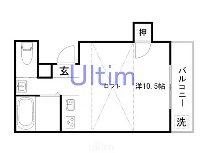 グランシェロ(ワンルーム/2階)の間取り写真