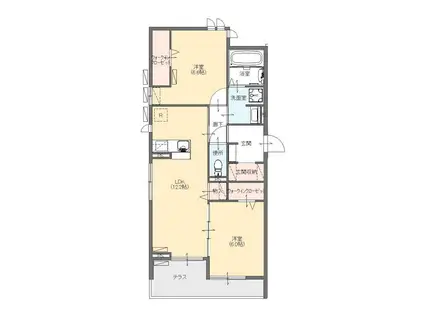 GLICINA中村本町(2LDK/1階)の間取り写真