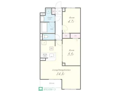 CASA ALBERO(2LDK/1階)の間取り写真