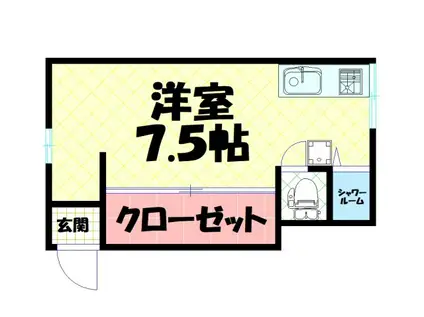 コーポスエヒロ(ワンルーム/2階)の間取り写真